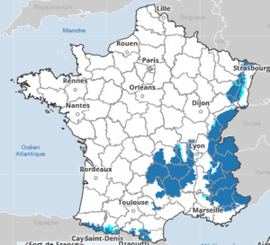 Carte de France pneus neige